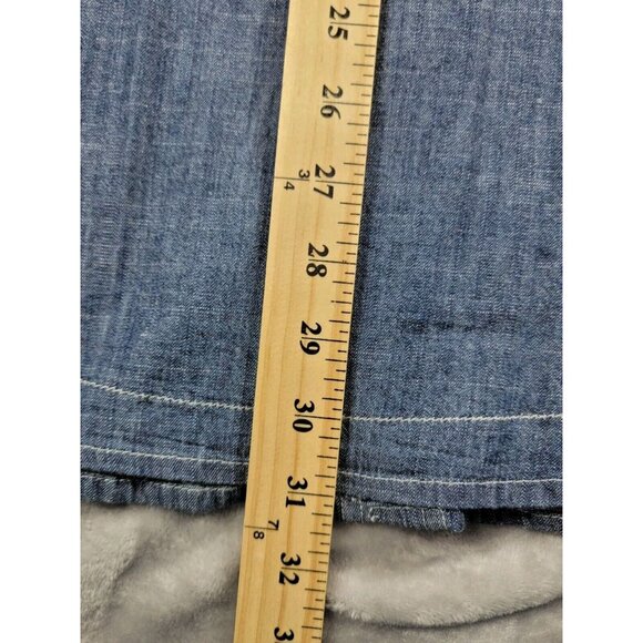 Helix Western Blue Button up Denim Short Sleeve Shirt Men's size 2XL - Picture 3 of 7